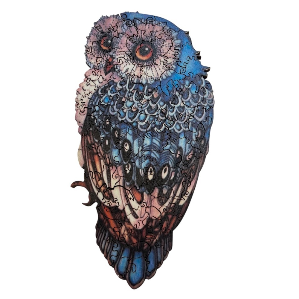 Owl Wooden Jigsaw Puzzle 81 Piece Irregular Cut Whimsy Pieces